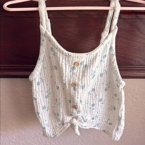 Carters Girls Size 5 Cottagecore Floral Button Down Spring Summer Tank Top